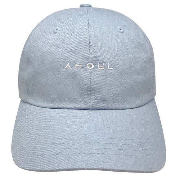 Light Blue Seoul Korean Baseball Cap Hat - Picture 1 of 5